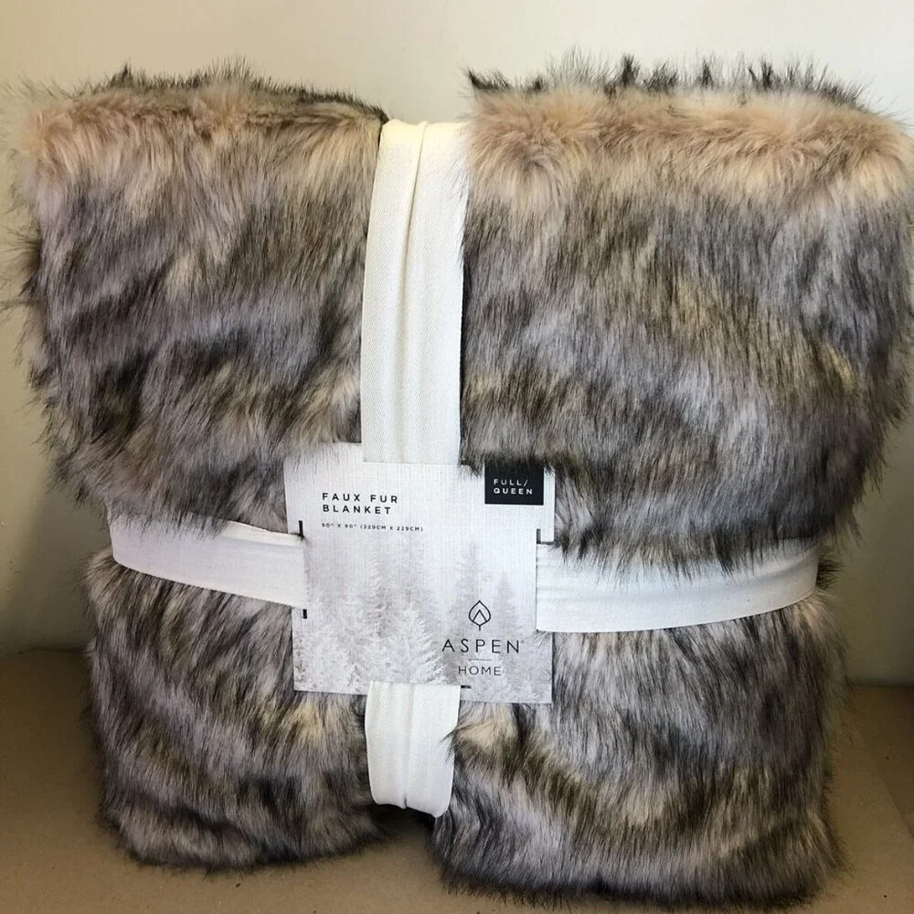 Aspen Home Faux Fur Mink Blanket